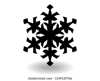 Vector icon snowflake 10 EPS. snowflake winter of black isolated silhouette on white background.