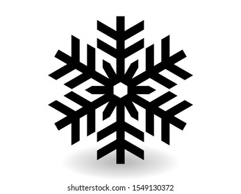 Vector icon snowflake 10 EPS. snowflake winter of black isolated silhouette on white background.