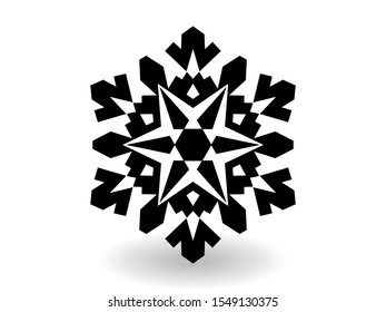 Vector icon snowflake 10 EPS. snowflake winter of black isolated silhouette on white background.