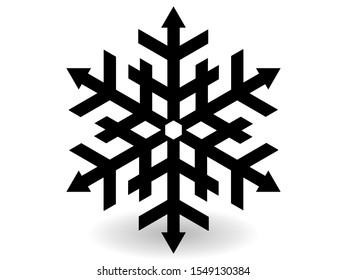 Vector icon snowflake 10 EPS. snowflake winter of black isolated silhouette on white background.