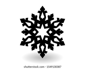 Vector icon snowflake 10 EPS. snowflake winter of black isolated silhouette on white background.