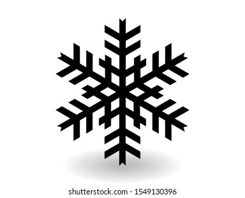 Vector icon snowflake 10 EPS. snowflake winter of black isolated silhouette on white background.