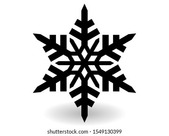 Vector icon snowflake 10 EPS. snowflake winter of black isolated silhouette on white background.