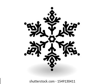 Vector icon snowflake 10 EPS. snowflake winter of black isolated silhouette on white background.