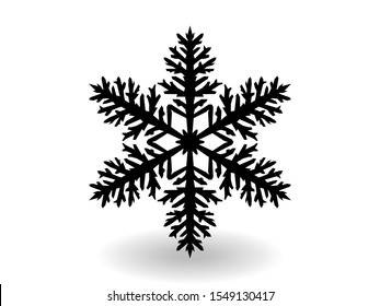 Vector icon snowflake 10 EPS. snowflake winter of black isolated silhouette on white background.