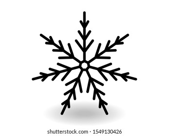 Vector icon snowflake 10 EPS. snowflake winter of black isolated silhouette on white background.