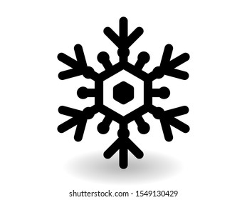 Vector icon snowflake 10 EPS. snowflake winter of black isolated silhouette on white background.