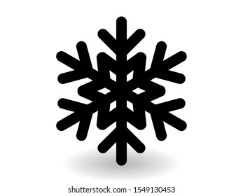 Vector icon snowflake 10 EPS. snowflake winter of black isolated silhouette on white background.