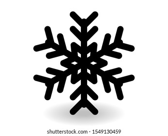 Vector icon snowflake 10 EPS. snowflake winter of black isolated silhouette on white background.