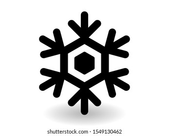 Vector icon snowflake 10 EPS. snowflake winter of black isolated silhouette on white background.