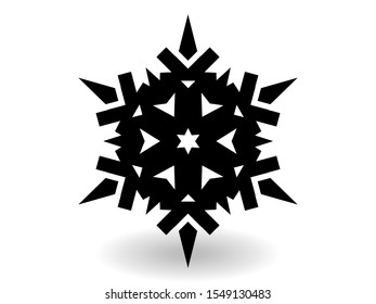 Vector icon snowflake 10 EPS. snowflake winter of black isolated silhouette on white background.