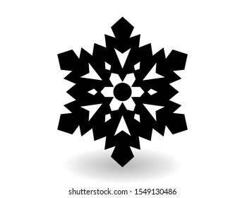 Vector icon snowflake 10 EPS. snowflake winter of black isolated silhouette on white background.