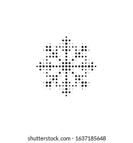  vector icon snowflake in halftone