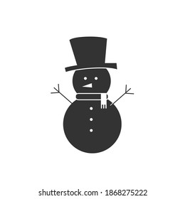 Vector icon of snowman with hat and scarf
