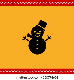 Vector icon of snowman with hat and scarf