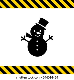 Vector icon of snowman with hat and scarf
