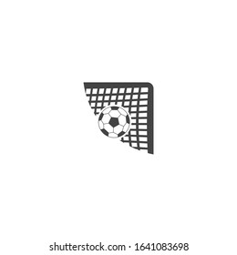 Vector icon soccer goal on white isolated background.