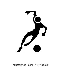 Vector icon, soccer player stylised silhouette