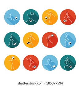 Vector icon of Soccer Players in various Poses