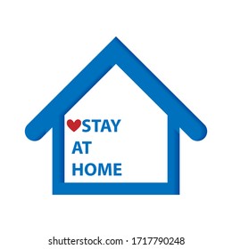 Vector icon of social distancing campaign stay at home stop corona virus on white background
