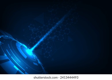 Vector icon social media network hologram Technology connecting abstract background.	