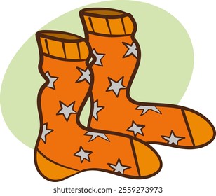 Vector icon socks. Funny element in cartoon style