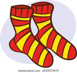 Vector icon socks. Funny element in cartoon style