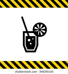 Vector icon of soda glass with straw