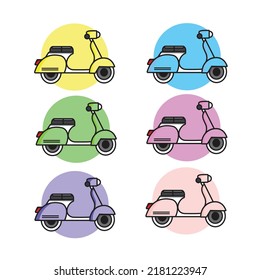 vector icon soft color scooter 