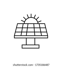 Vector icon. Solar energy image. Line icon