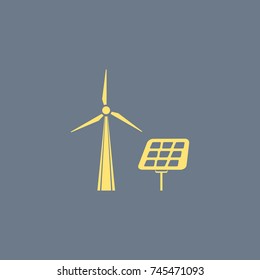 Vector icon of solar panel. Eps-10.