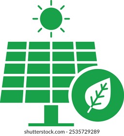 Vector icon of Solar panel. This icon represents solar panels, emphasizing renewable energy solutions and sustainable energy production.