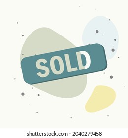 Vector icon sold red stamp. Sold  vector illustration on multicolored background. Layers grouped for easy editing illustration. For your design.