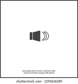 Vector icon sound. Flat image sound notification on white isolated background. Layers grouped for easy editing illustration. For your design.