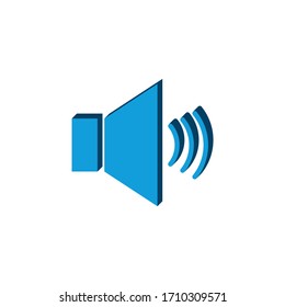 Vector icon sound
 isometric. 3d  sign isolated on white background.