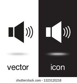 Vector icon sound on black and white background