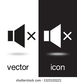 Vector icon sound on black and white background
