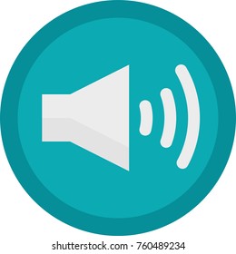 Vector Icon of a sound on button in flat style without outline. Pixel perfect. Player and multimedia icon.