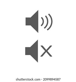 vector icon sound on and silent sound on white background.