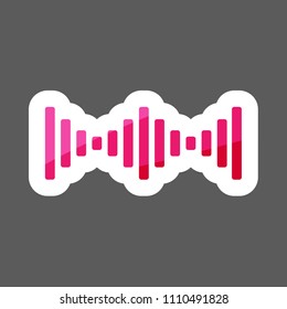 Vector icon of sound wave, sound. Vector sound colored sticker icon. Layers grouped for easy editing illustration.  For your design.