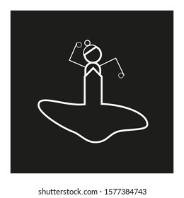 vector icon of spanish flamenco woman formed with simple shapes