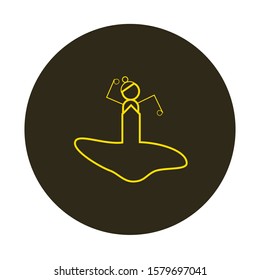 vector icon of spanish flamenco woman formed with simple shapes