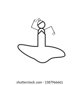 vector icon of spanish flamenco woman formed with simple shapes
