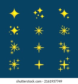 Ícono vector Sparkles Stars 3d. estrellas de colección. Fondo aislado.

