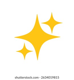 Vector icon of sparkling star with yellow color, in flat style, suitable for graphic design needs, creative design, web design