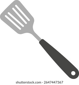 Ícone vetorial de uma espátula com buracos. Ferramenta de cozinha para cozinhar pratos. Utensílios de cozinha. Ilustração vetorial em um fundo branco.