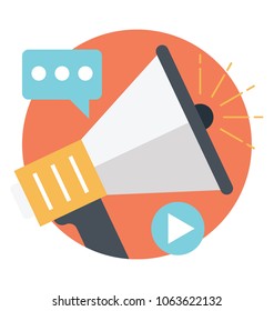 
Vector icon of a speaker representing advertising 
