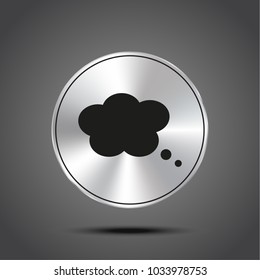 vector icon Speech Bubbles metallic isolated on dark background