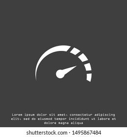 Velocímetro de icono del vector. Icono vectorial velocímetro blanco sobre fondo negro Velocímetro velocímetro vectorial icono velocímetro , lorem ipsum Diseño plano. Icono del vector aislado