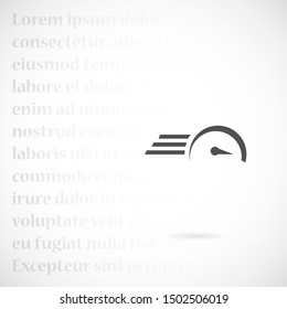 Vector icon speedometer. Vector icon speedometer white illustration on black background Speedometer Vector icon speedometer , lorem ipsum Flat design. Vector icon Isolated